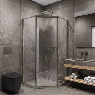 Душевой уголок Timo T33L 100x100 см левый никель